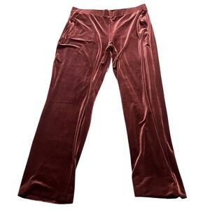 NWT Velvet Dressy Wide Leg Pants Lounge Party Burgundy Pull On Loft  XL  TALL
